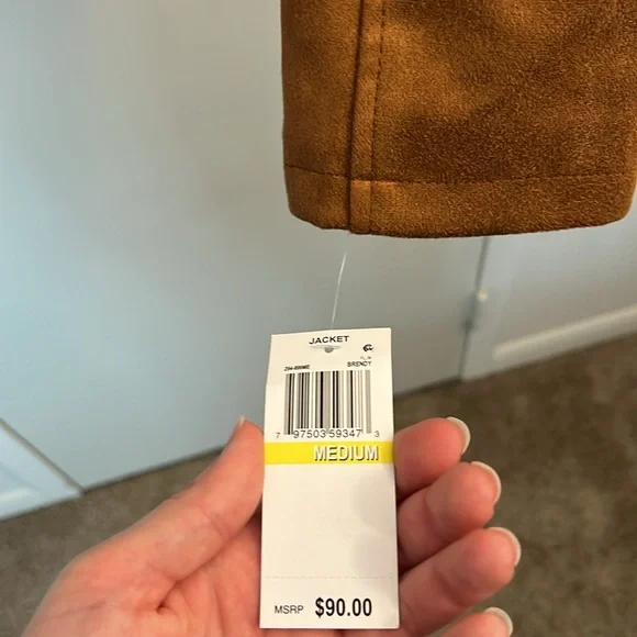 New Jou Jou faux suede brown jacket - Picture 2 of 3